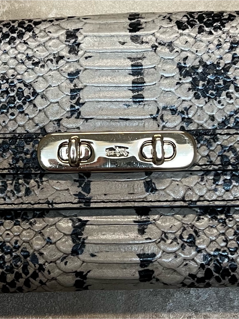 Coach Swagger Exotic Python Print Wallet